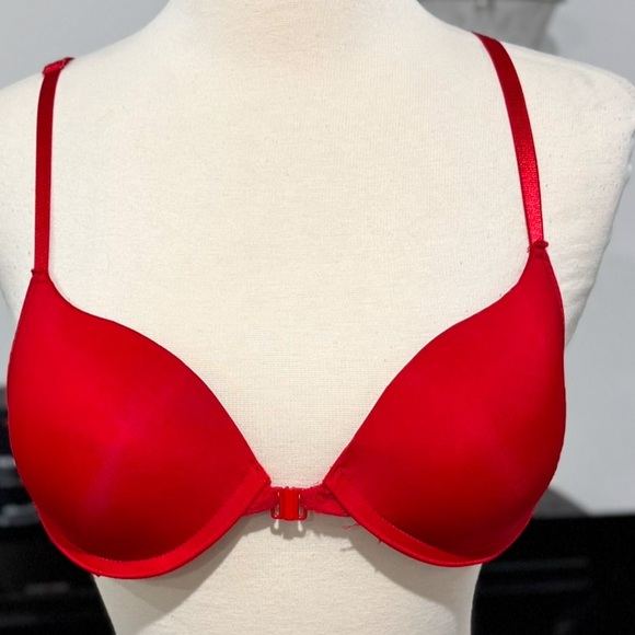 Red Underwire Lace Racerback Push-up Bra - Picture 3 of 8